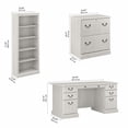 thumbnail image 2 of Bush Furniture Saratoga Executive Desk with Storage Set in Linen White Oak, 2 of 10