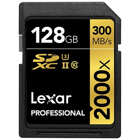 Lexar Lexar Media - Lexar Professional 2000x 128GB SDXC UHS-II/U3 (Up to 300MB/s Read) w/USB 3.0 Reader - LSD128CRBNA2000R