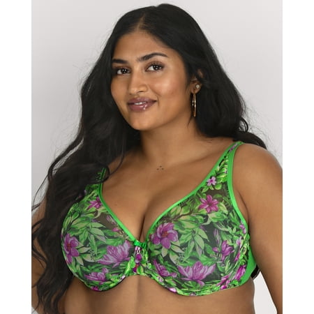 Curvy Couture Women s Plus Size Sheer Mesh Plunge T-shirt Bra