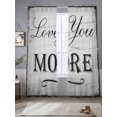 thumbnail image 2 of Valentine's Day Sheer Curtains 96 Inch Length 2 Panels Set, Love You Vintage Wood Stripes Gray Voile Window Treatment Semi Sheer Long Curtains Drapes for Bedroom/Living Room/Kitchen 52"x96"x2, 2 of 7