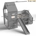 thumbnail image 3 of Luckynote Twin Loft Bed, House Design with Slide, Stairs, Storage Cabinets, Removable Desk, Space-Saving for Small Rooms, Gray, 3 of 14