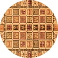 thumbnail image 1 of Ahgly Company Indoor Round Oriental Orange Modern Area Rugs, 5' Round, 1 of 4