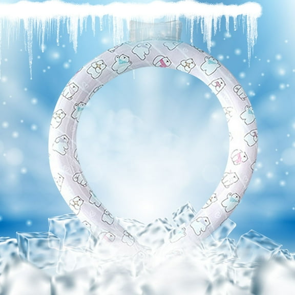 JingChun Neck Cooling Tube, Portable Wearable Cooling Neck Wraps Freezes Below 28℃, Reusable Ice Ring Body Cooling Products for Indoor Outdoor Sports, Outdoor Workers