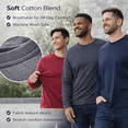 thumbnail image 3 of BILLIONHATS Mens Long Sleeve Light and Dark Colorful T-Shirts, Cotton - Crew Neck Bulk Tees for Men, Wholesale Sleeved T-Shirt 12 Packs - Size Small, 3 of 6