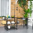thumbnail image 2 of Outsunny Camping Kitchen Table, Folding Portable Cook Station for BBQ Black, 2 of 10