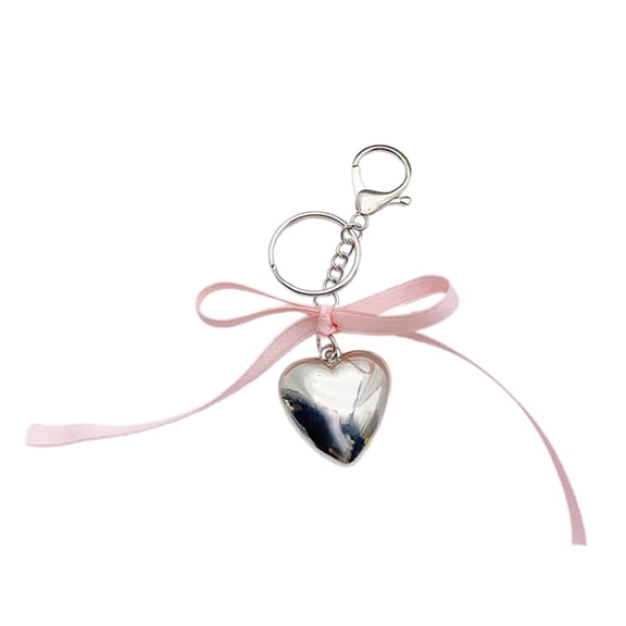 Fogun Fashion Bowknot Heart Charm Keychain Haning Ornament Keyring Lovely Pendants Decoration for Purse Bag Backpack Handbag