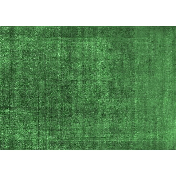 Ahgly Company Indoor Rectangle Oriental Emerald Green Industrial Area Rugs, 2' x 3'