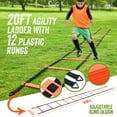 thumbnail image 4 of Haokelball 12' x 6' Soccer Goal Net Portable Soccer Goals for Backyard with 20ft Agility Ladder and 12 Soccer Cones, Upgraded Goal Posts and Carry Bag, 4 of 11