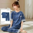 thumbnail image 3 of Conjunto de Pijama grande de manga corta para Mujer, ropa de dormir de punto de algodón con lunares, Pijama elegante para el hogar, 5XL, Verano, 3 of 4