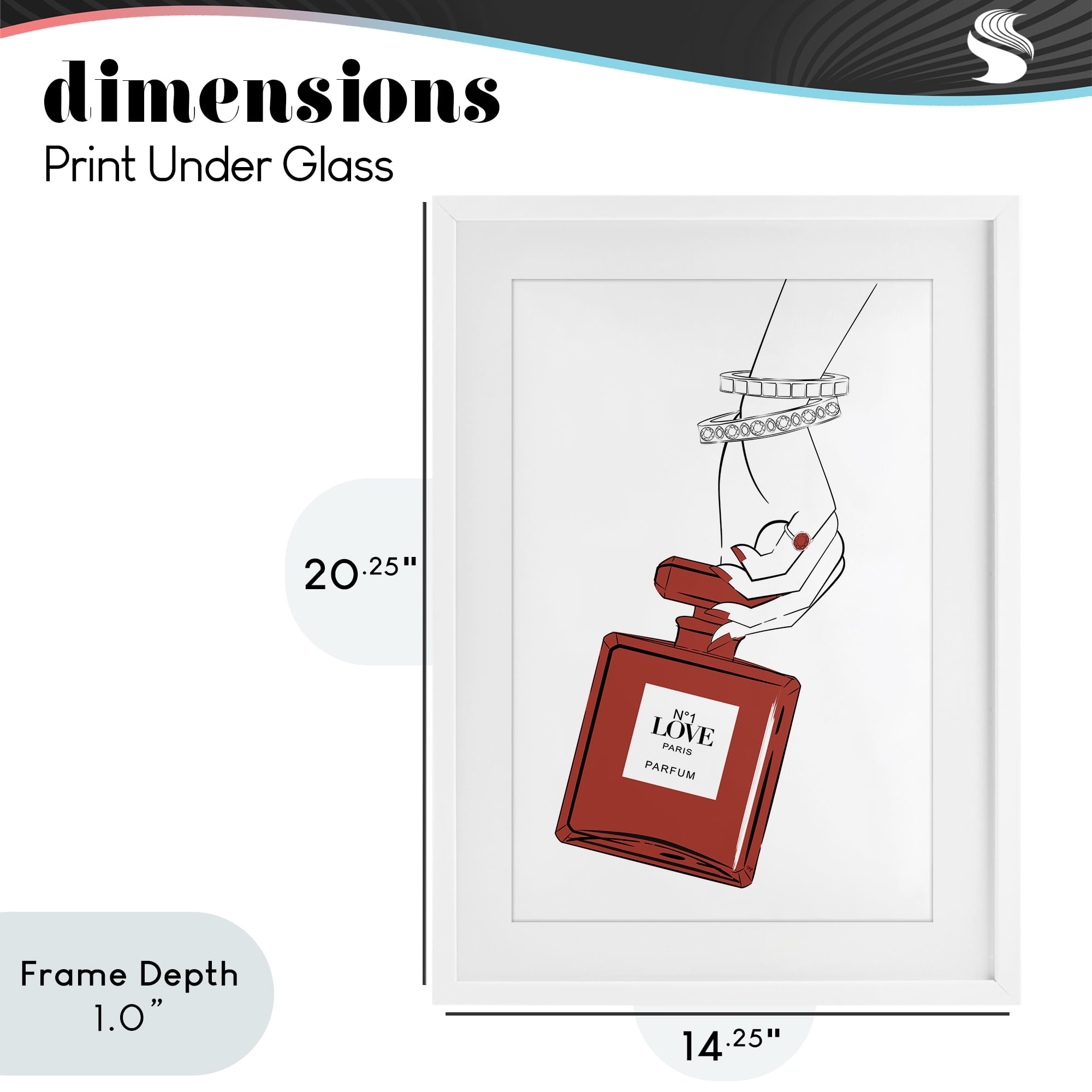 Stupell Industries Red Perfume In Hand White Framed Print Under Glass, design by Martina Pavlova