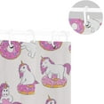thumbnail image 5 of Coolnut Pink Unicorn and Doughnut Bath Shower Curtain Liners 66x72in, 100% Polyester Waterproof with C-Shaped Curtain Hook Modern Bathroom Decoration 1 Panel, 5 of 5