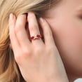 thumbnail image 5 of Gem Stone King 18K Rose Gold Plated Silver Red Ruby and White Created Sapphire Infinity Love Knot Ring for Women | 1.31 Cttw | Oval 6X4MM | Gemstone Birthstone | Jewelry Gifts for Mom Wife | Size 9, 5 of 5