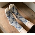 thumbnail image 2 of CoCozhu 5 Pairs Charming Vintage Embroidered Floral Crew Socks for Women - Combed Cotton Elegance Size5-8, 2 of 5