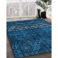 thumbnail image 3 of Ahgly Company Machine Washable Indoor Rectangle Abstract Bright Navy Blue Area Rugs, 5' x 7', 3 of 7