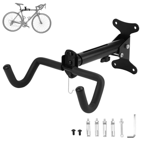 Cyfie Wall Mount Bike Rack Foldable Bicycle Storage Rack for Garage,  Horizontal Indoor Outdoor Bike Holder Bicycle Hook Frame for Hanging Mountain, Road, Hybrid Bikes, Bmx