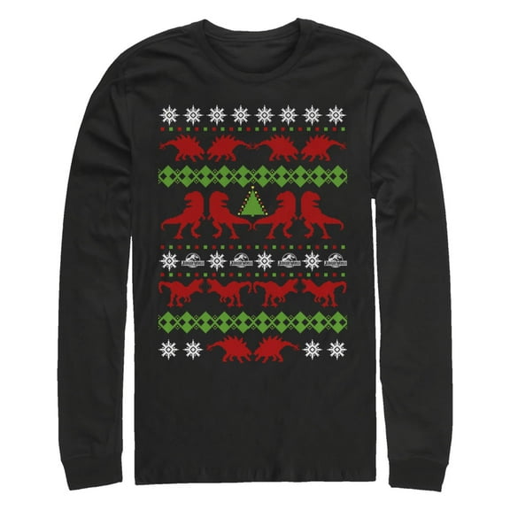 Men's Jurassic World T. Rex Ugly Christmas Sweater Long Sleeve Shirt