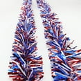 thumbnail image 4 of geerera Patriotic Tinsel Garland, Red White and Blue Metallic Garland for 4th of July, Memorial Day and Veterans Day Decorations for Staircase Railing Indoor Outdoor Party,79 inch, 4 of 9