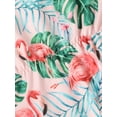 thumbnail image 4 of xiaxaixu Tie Up Flower/Flamingo Print Romper with Pompoms + Bowknot Headband, 4 of 8
