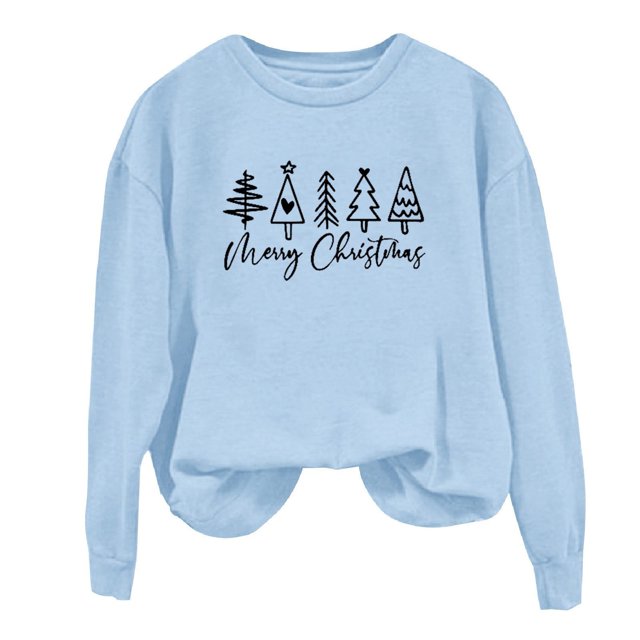 Chandails de Noël pour Femmes, Manches Longues Col Rond Mode Décontractée Hiver et Automne Pull Chandail en Molleton, Cadeaux de Noël (Taille : m)