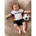 thumbnail image 4 of BemeyourBBs Toddler Baby Boy Game Day Football Outfit Infant Baby Boys Summer Clothes 6 12 18 24 Months 2 3 4 Years Short Sleeve Soccer Letters Print T Shirt Tops with Shorts 2Pcs Set, 4 of 9