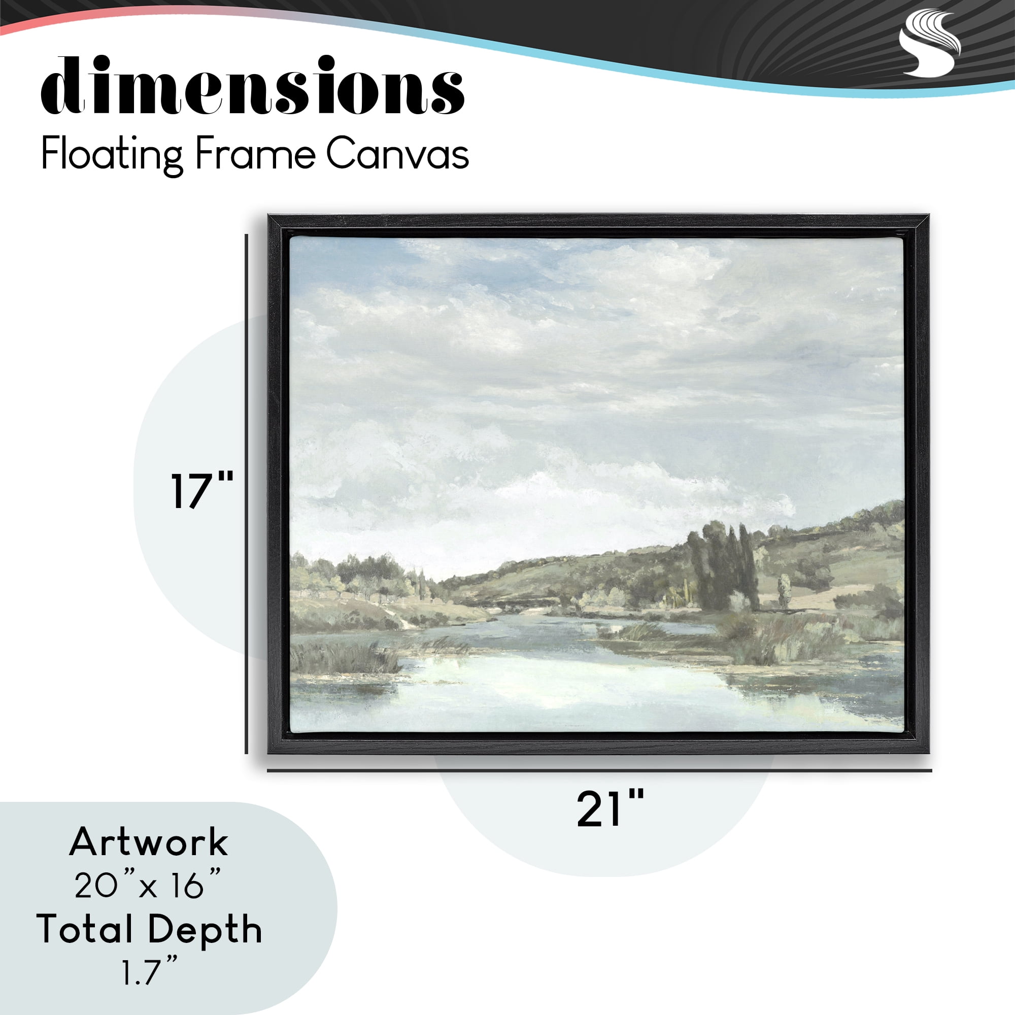 Stupell Industries On The Water Landscape Black Framed Floater Canvas Wall Art, design by Christy McKee