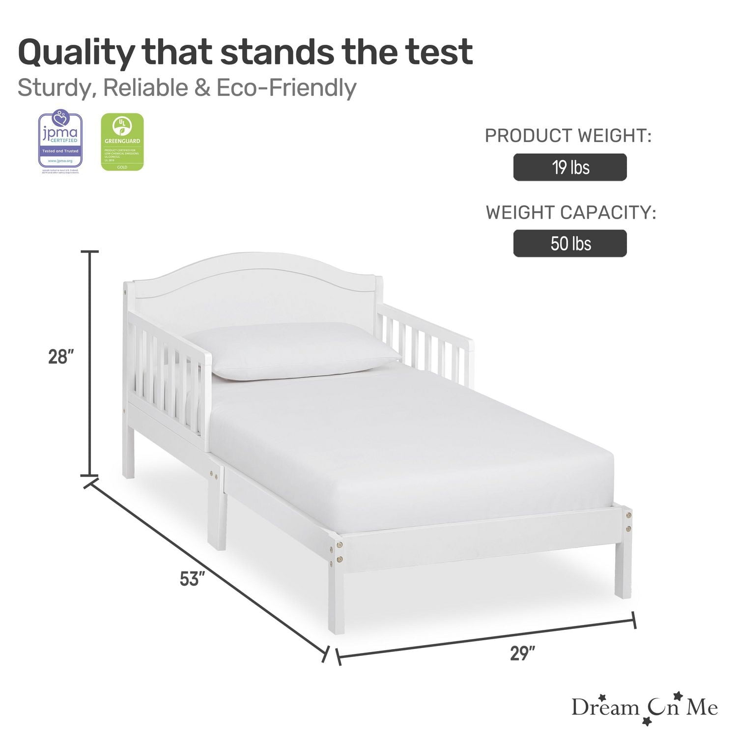 Dream On Me Sydney Toddler Bed, Model #647