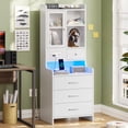 thumbnail image 5 of Afuhokles Modern LED Nightstand with 4 Drawers, Set of 2, White, 5 of 6