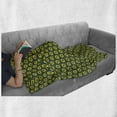 thumbnail image 5 of Yellow and Green Soft Flannel Fleece Throw Blanket, Colorful Vintage Illustration with Hexagons, Cozy Plush for Indoor and Outdoor Use, 70" x 90", Green Yellow Green, by Ambesonne, 5 of 5