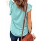 thumbnail image 3 of Blusa Informal de Verano con Volantes y Corta para Mujer, Cuello en V, Elegante, para Oficina, Azul , XXL, 3 of 7
