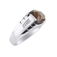 thumbnail image 4 of RYLOS Cushion Shape Checker Top 12MM Smoky Quartz Color Stone & Diamonds Set in Sterling Silver Size 9, 4 of 6