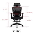 thumbnail image 3 of Silla Gaming Ergonómica Negra Malla - Apoyacabezas, Soporte Lumbar y Reclinación 180° Premium, 3 of 6