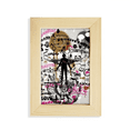 thumbnail image 1 of Graffiti Street flor patrón humano Escritorio de madera Arte Pintura 5x7 pulgadas marco de foto foto, 1 of 4