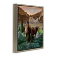 thumbnail image 4 of Stupell Industries Two Horses by Mountain Landscape & Nature Painting Brown Floater Framed Canvas Art Print Wall Art, 25 x 25, 4 of 10