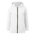thumbnail image 3 of WhouRiu Big Boys' Hooded Sweatshirt Zipper Long Sleeve Solid Back with Bag Fashion Hooded Sweatshirt White,Sizes 13-14, 3 of 3