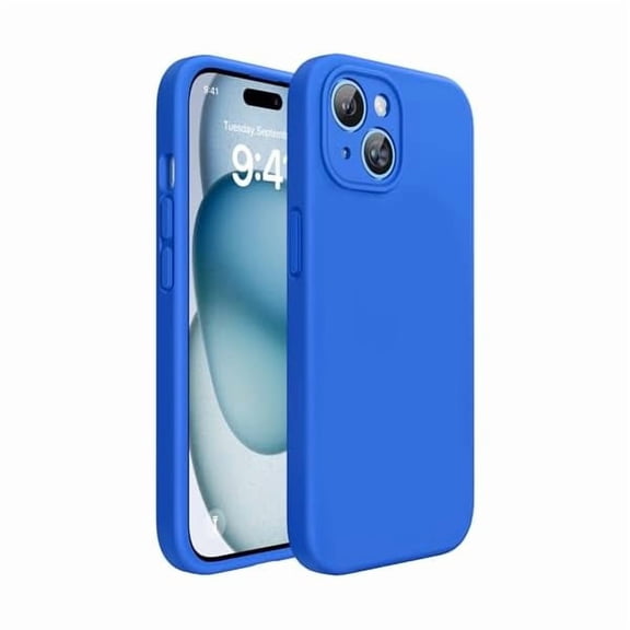 Eryueer Compatible with iPhone 15 Plus Case, [Soft Anti-Scratch Microfiber Lining], Liquid Silicone Case Gel Rubber Shockproof Drop Protection Phone Case for iPhone 15 Plus, Mediterranean Blue