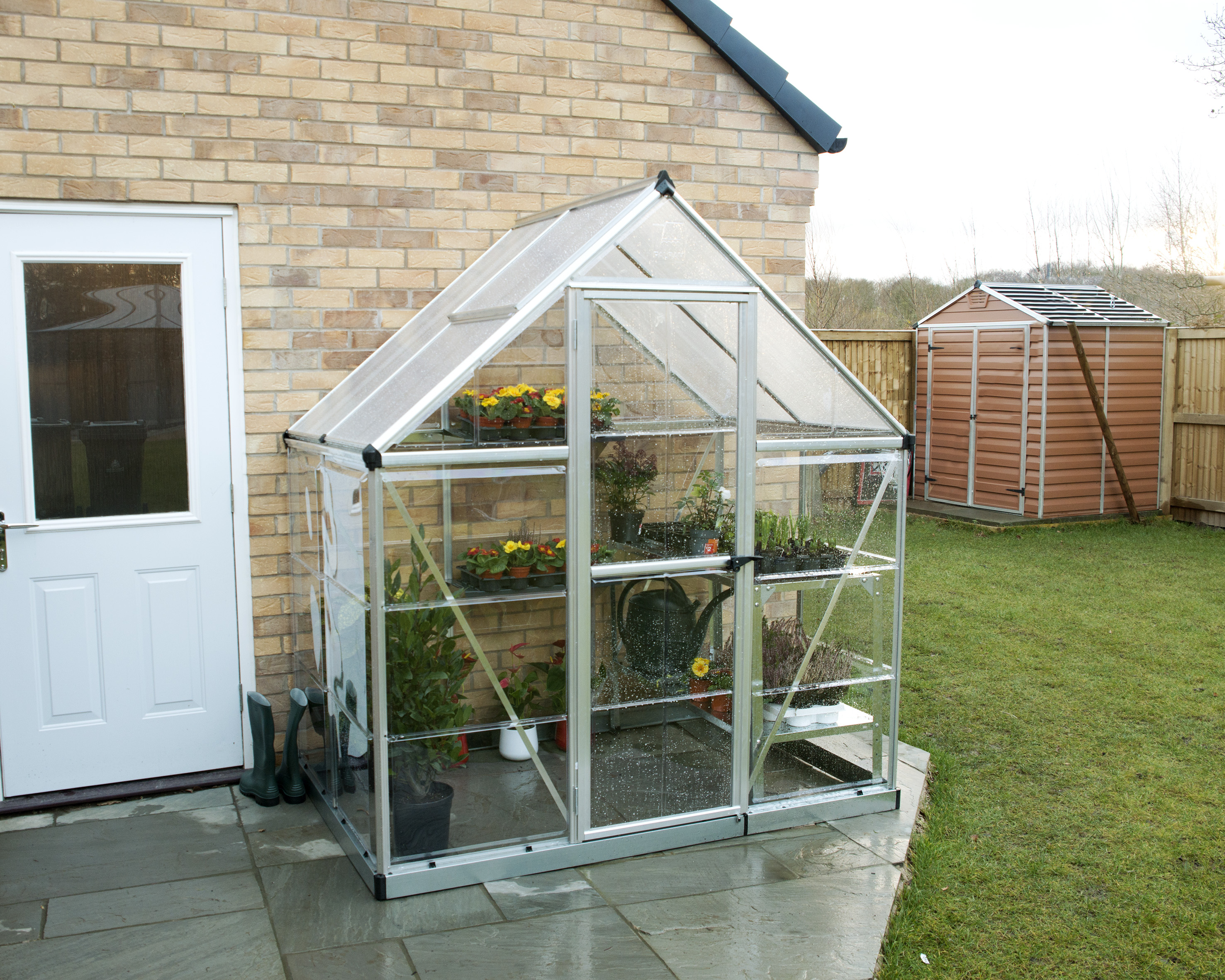 Palram - Canopia Hybrid 6' x 4' Polycarbonate/Aluminum Walk-In Greenhouse – Silver - with Roof Vent - image 3 of 12
