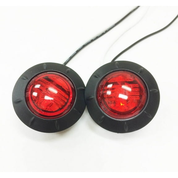 2 New 1-1/4" Red LED Marker Clearance Lights For Trailer / Truck / RV -24033