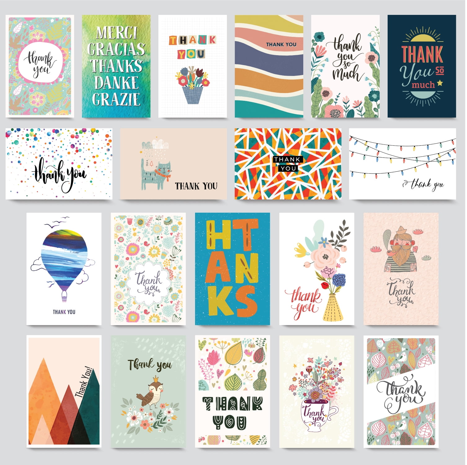 100 Thank You Cards 4x6 with Envelopes – Unique Designs for Business or Events