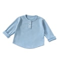 thumbnail image 5 of Loopsun Kids Boys Girls Long Sleeve Shirts 0-11 Years Solid Ribbed Round Neck Fall Layering Tops, 5 of 5