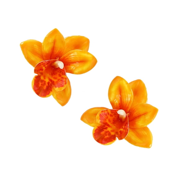 Colorful Drop Oil Flower Dangle Earrings Women Fashion Jewelry Lightweight Design