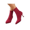 thumbnail image 3 of Innerwin Bottines à Talons Hauts pour Femmes, Chaussures d'Hiver à Enfiler, Bout Pointu, Rouge Pastèque 8.5, 3 of 8