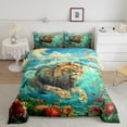 thumbnail image 3 of YST Safari Lion 7-Piece Bedding Set, Ocean Theme, Full, Colorful Floral, 3 of 6