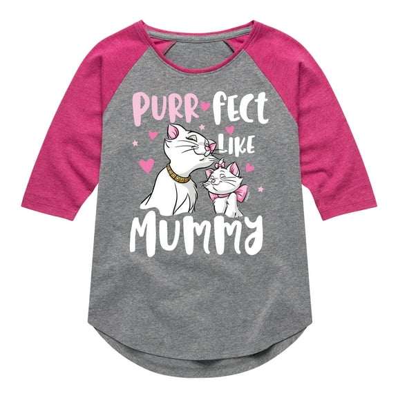 Disney - The Aristocats - Purr-fect Like Mummy - Toddler & Youth Girls Raglan Graphic T-Shirt