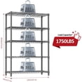 thumbnail image 3 of M MZG Estantería de Almacenamiento de Metal de 5 Niveles de Alta Resistencia, Organizador de Estante de Alambre de Acero Ajustable para Garaje, Cocina, Sótano, Lavandería, Oficina Capacidad de 1750 l, 3 of 7