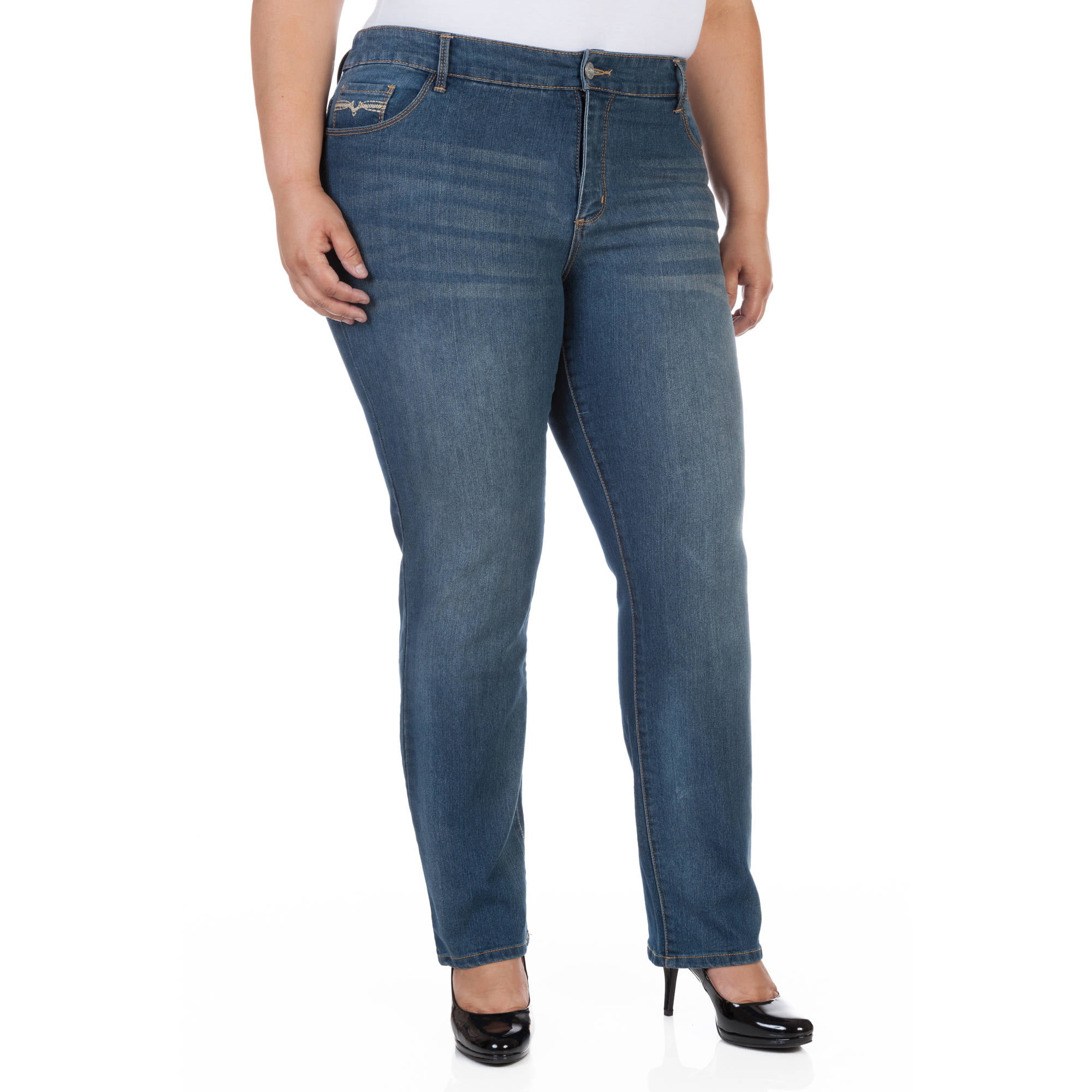 Women's Plus-Size Straight Jeans - Walmart.com