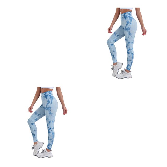 Qarigey Mujeres Butt Leggings Gimnasio Tie Dye Pantalones largos Hip Lift Cintura alta Deportes Pantalones de chándal Medias Entrenamiento Type4 NO4