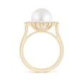 thumbnail image 2 of ANGARA South Sea Cultured Pearl Cushion Halo Engagement Ring in 14K Yellow Gold for Women | June Birthstone, Birthday, Anniversary, Jewelry Gift for Women | Pearl Ring, 2 of 8
