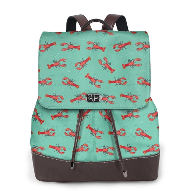 Fotbe Cartoon Lobsters 4 Mochila Bolso con Estampado para Mujer, Mochila Antirrobo de Nylon Impermeable, Bolsa Ligera de Hombro