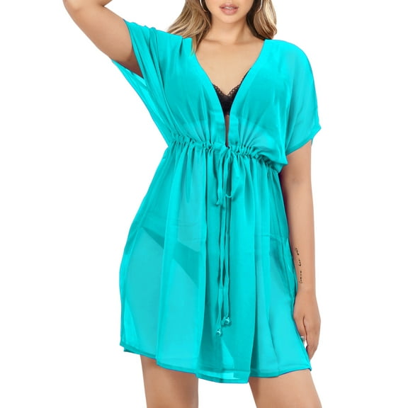 HAPPY BAY Women's Plus Size Swimsuit Swimwear Cover Ups XL-XXL Turqoise
