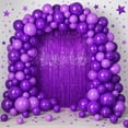 thumbnail image 7 of 3 Pack Purple Metallic Tinsel Foil Fringe Curtains, Black Foil Curtain Backdrop, Photo Booth Props for Birthday Wedding Baby Shower Bachelorette Xmas Celebration Party Decorations Door Streamers, 7 of 7